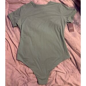 NEW Auden Luxury Collection Green Ultra‎ Soft Short Sleeve Bodysuit, XXL